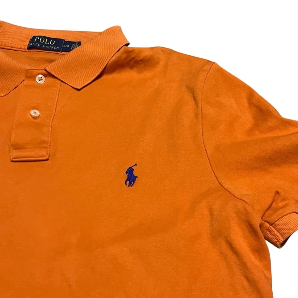 Polo Ralph Lauren Mens Orange Blue Polo ShirtSizs Large UF Gator Colors